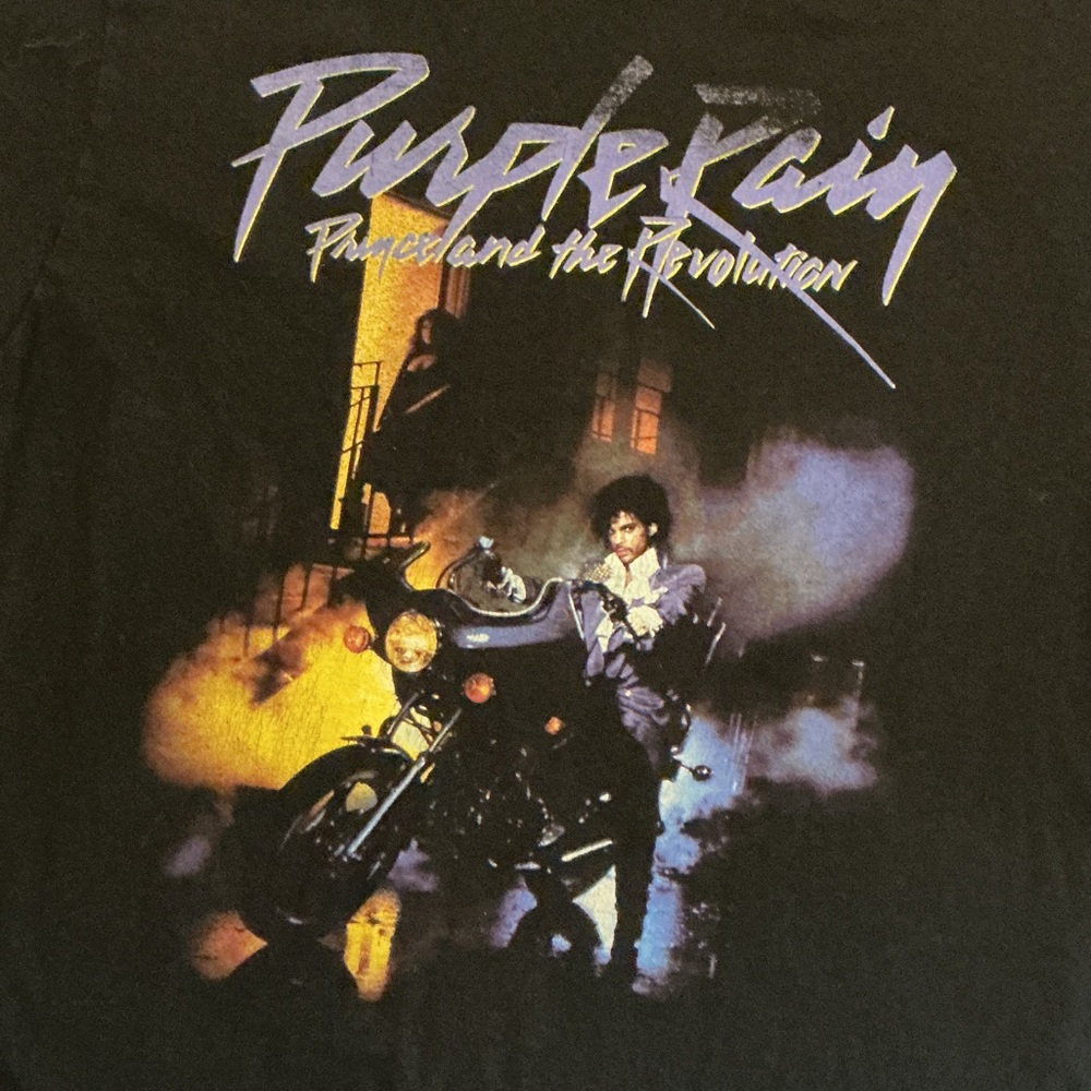 Prince Purple Rain Black Graphic Tee Large - Picture 3 of 6